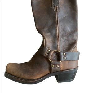 FRYE WOMEN'S HARNESS BOOTS - Distressed Brown - Size 7.5